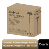 Debonair adjustable height waterproof quartz patio heater
