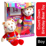Birthday Buddy Boy Count Down Birthday Bear Toy – Plush Bear with Tear-Off Birthday Calendar