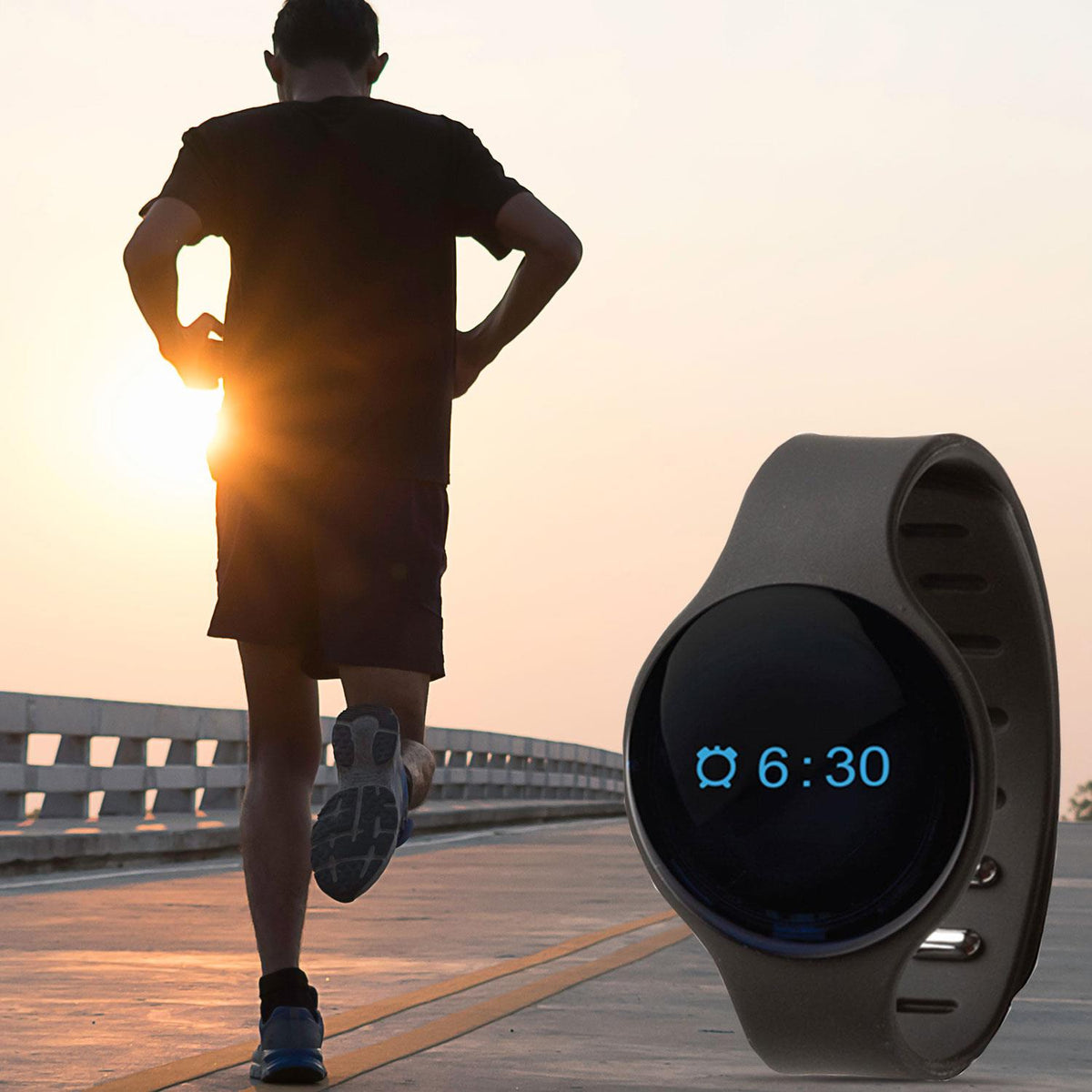 Bas-Tek Sport Bluetooth Fitness Tracker – Lightweight Activity Watch with Sleep Monitor & Call Alerts, Black