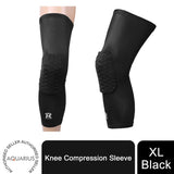 Aquarius Knee Compression Sleeve – Elastic Knee Support for Squats, Lifting and Training, Black, Extra Large