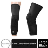 Aquarius Knee Compression Sleeve – Elasticated Knee Support for Gym & Sport, Large, Black