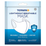 Termin8 Reusable Face Mask for Adults and Teens – Lightweight, Breathable Double-Layer, Grey