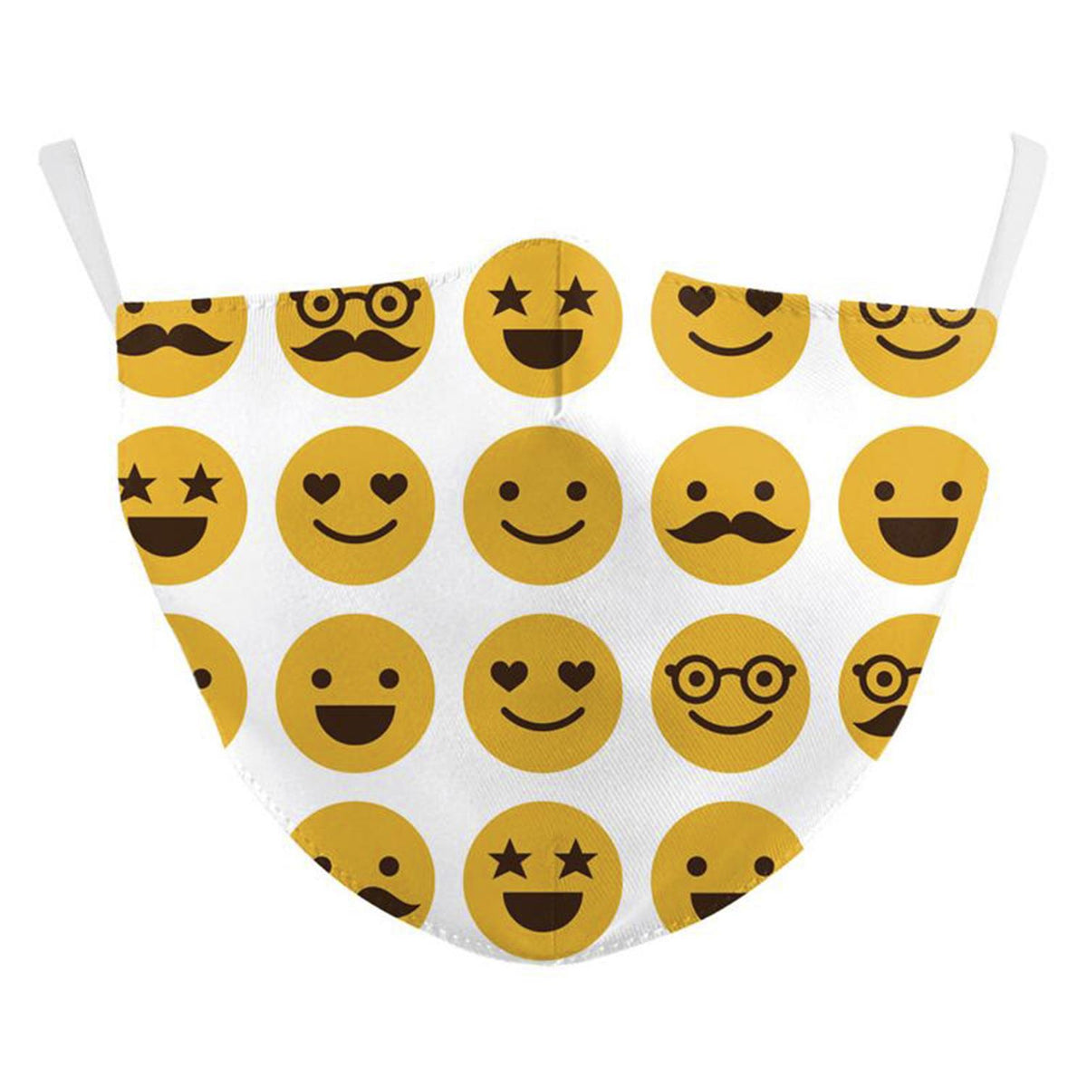 Termin8 Adult Washable Emoji Face Mask with Replaceable Charcoal Filter Pocket – Reusable