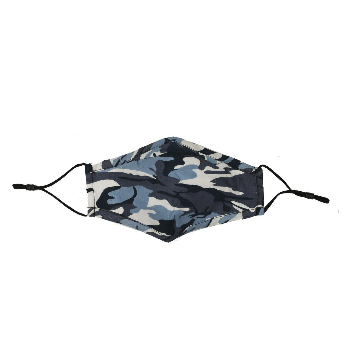 Termin8 Children's Camouflage Face Mask with Earloops – Soft Cotton Blend, Ages 6 to 12, Blue