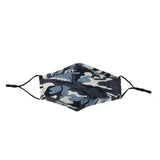 Termin8 Children's Camouflage Face Mask with Earloops – Soft Cotton Blend, Ages 6 to 12, Blue