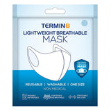 Termin8 Water Repellent Reusable Face Mask with Double Layer & Stretchy Earloops – Adult/Teen, Blue