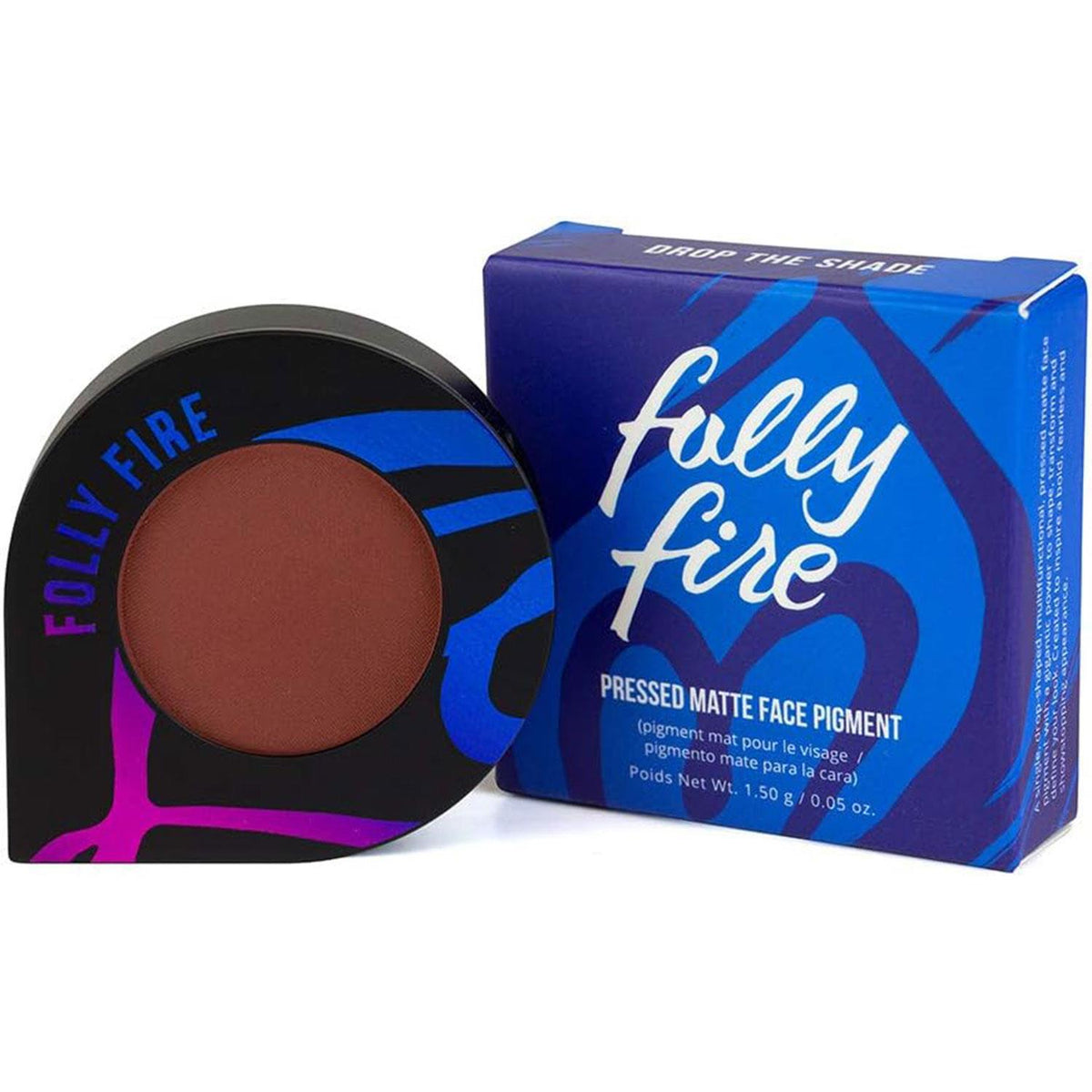 Folly Fire Pressed Matte Face Pigment Drop The Shade Secrets – Eyeshadow, Blush & Highlighter, Dark Mauve