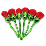 Aquarius 6-Piece Beauty and the Beast-Inspired Rose Makeup Brush Set with Glossy Handles – Blush & Powder