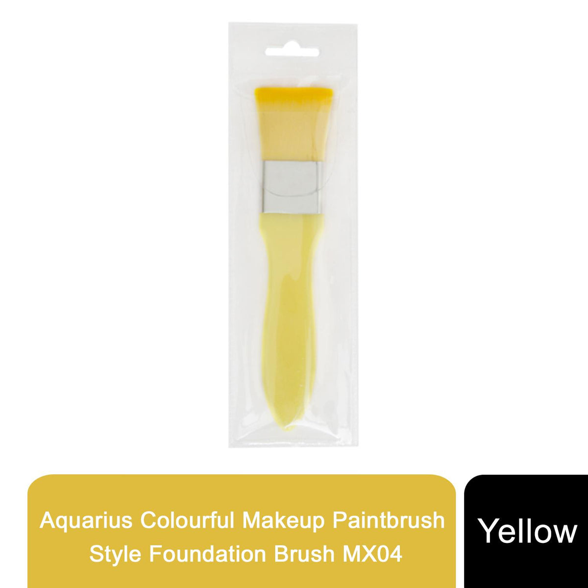 Envie Colourful Paintbrush Style Foundation Brush MX04 – Reusable Makeup Brush, Yellow