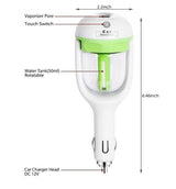 Aquarius Portable Car Humidifier and Aroma Diffuser, 25ml per Hour – Plug-In 12V Air Humidifier, Green