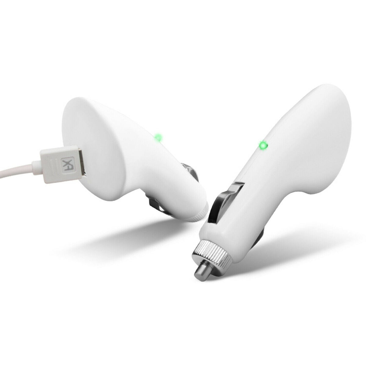 FX Factory USB Car Charger, 1000mA with LED Power Indicator and Overload Protection – Lighter Adapter, White