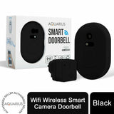 Aquarius Wireless WiFi Smart Video Doorbell with Night Vision & Two-Way Audio – Anti-Theft Alarm, Black