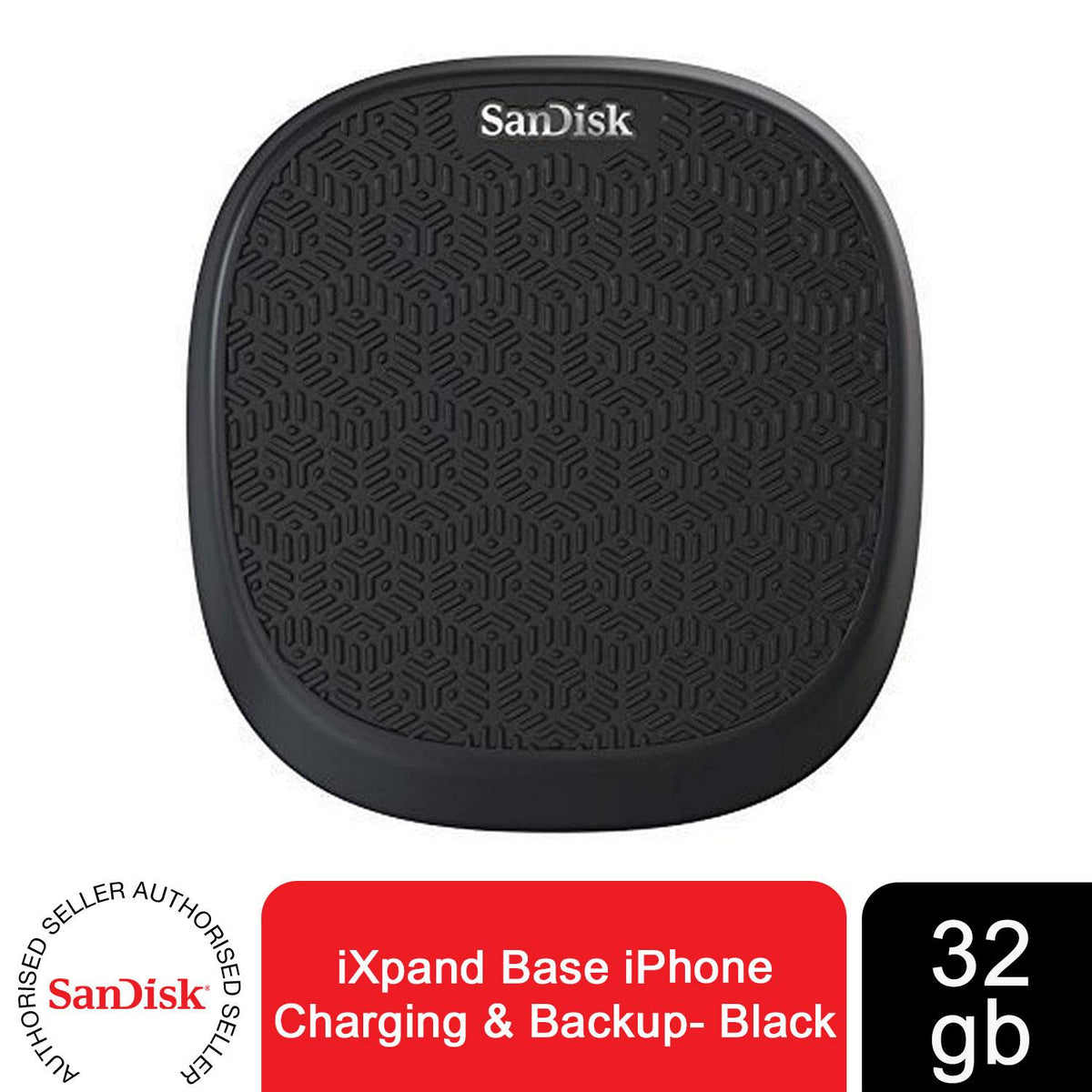 SanDisk iXpand Base for iPhone Charging and Backup, 32GB – Automatic Backup, 15W Fast Charging, Black