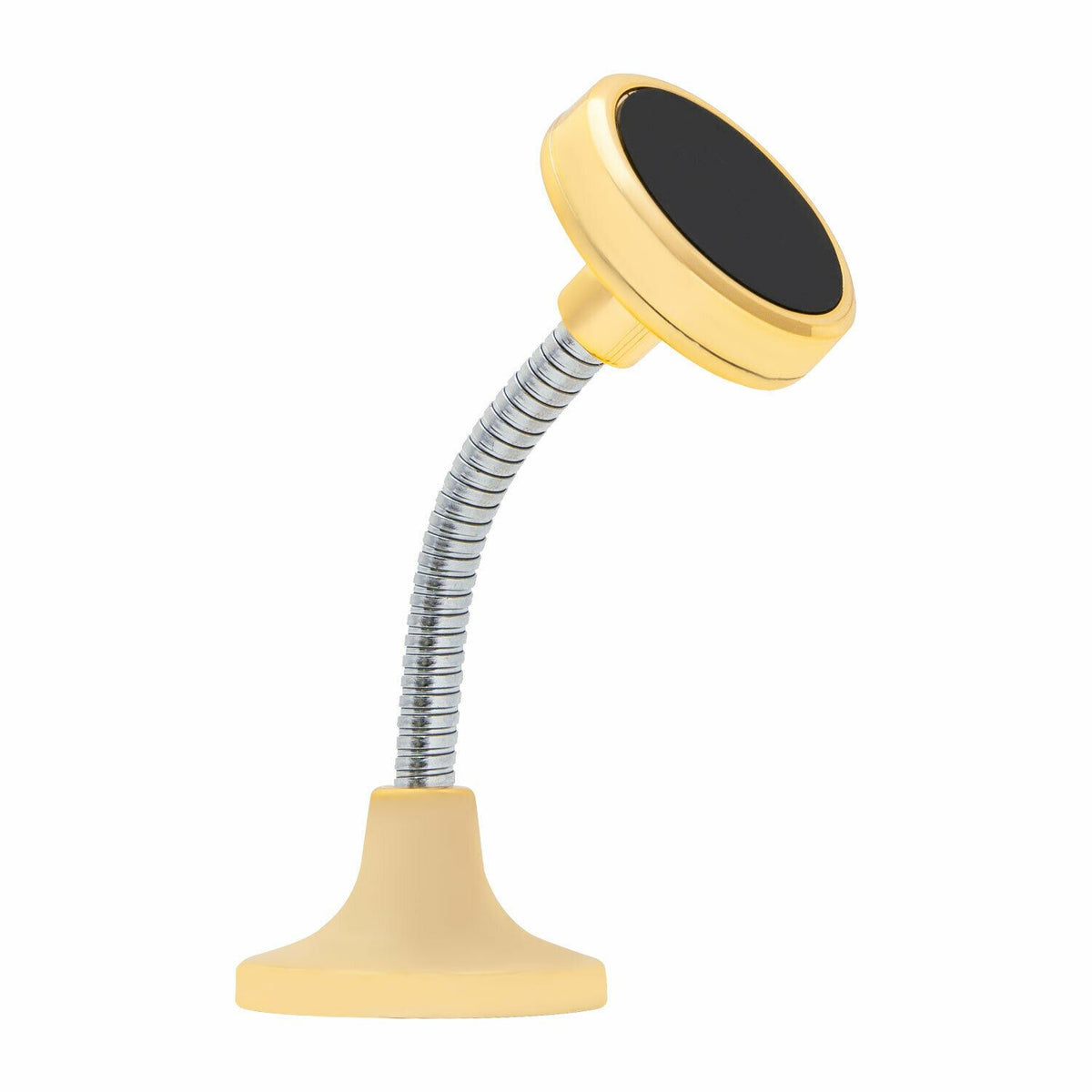 Aquarius Car Spring Magnetic Phone Holder – 360° Rotation, 3M Adhesive, Gold