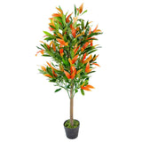Leaf Design UK Artificial Red Robin Photinia Tree, 130cm, Red and Green