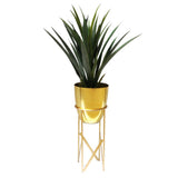 Leaf 55cm Copper Metal Planter with Matching Stand – Rustic Handmade Indoor Plant Holder