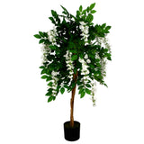 130cm Luxury Artificial Wisteria Tree White Flowers – Premium Range
