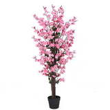 Leaf Design UK 120cm Artificial Pink Blossom Tree – Realistic Potted Faux Tree for Home Display