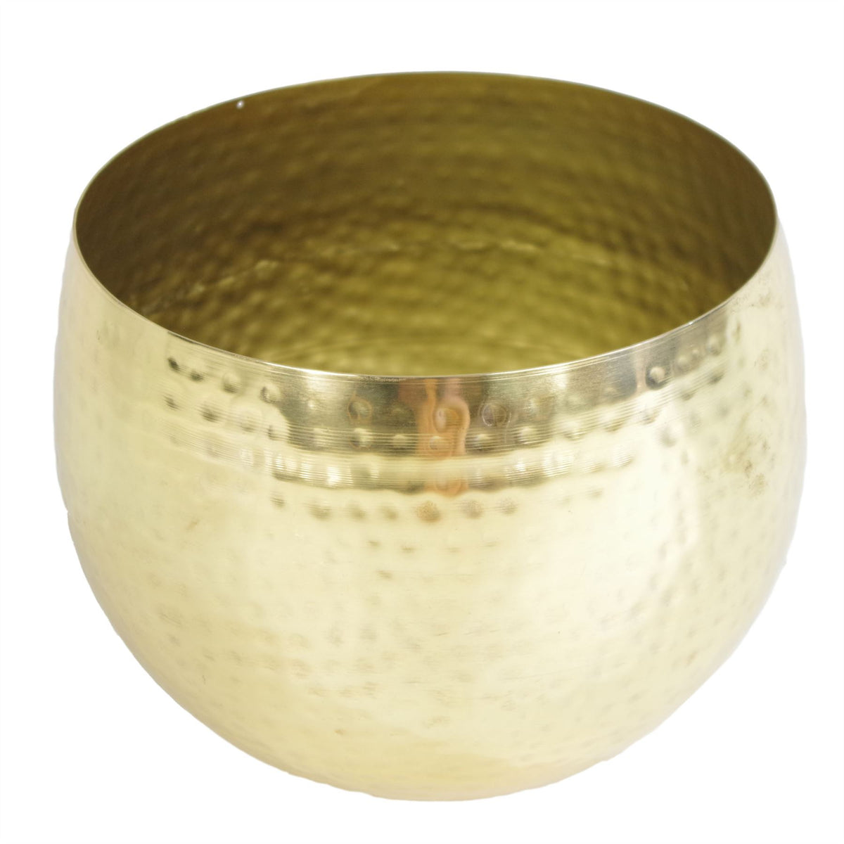 Leaf 60cm Artificial Monstera Plant with Hammered Brass Finish Metal Planter – Faux Plant & Planter Bundle