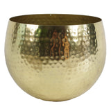 Leaf 60cm Artificial Monstera Plant with Hammered Brass Finish Metal Planter – Faux Plant & Planter Bundle