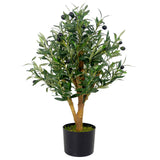 Leaf Design UK 65cm Luxury Artificial Olive Tree Bush with Wired Stems – Premium Range Faux Plant