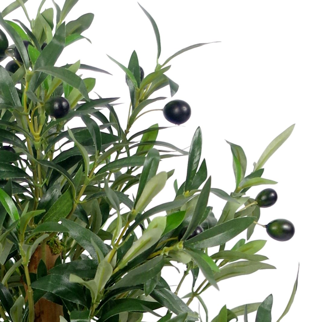 Leaf Design UK 65cm Luxury Artificial Olive Tree Bush with Wired Stems – Premium Range Faux Plant