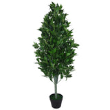 Leaf Pair of Artificial Topiary Bay Trees with Pyramid Cones, 120cm – Extra Large Entrance Plants