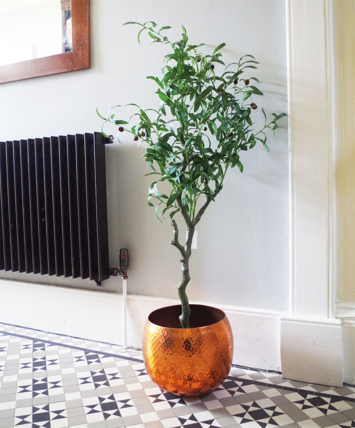 Leaf Design UK 120cm Natural Style Artificial Olive Tree with Realistic Olives – Potted Faux Tree