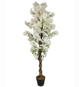 Leaf Design Artificial Blossom Tree, 150cm – Fully Assembled Realistic Indoor Plant, Potted