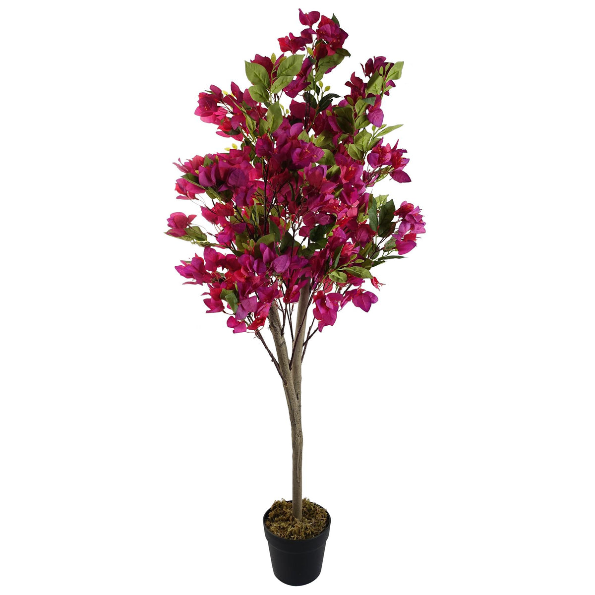 Leaf Design Artificial Pink Bougainvillea Tree, 120cm – Realistic Wired Stems, Conservatory & Hallway Decor