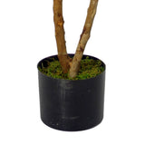 Leaf Design Premium Artificial Mini Ruscus Tree, 100cm – Silk Leaves & Real Wood Trunks, Moss-Covered Pot