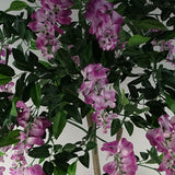 Leaf Design Artificial Light Pink Wisteria Tree, 150cm – Realistic Foliage, Wired Stems, Indoor Decor