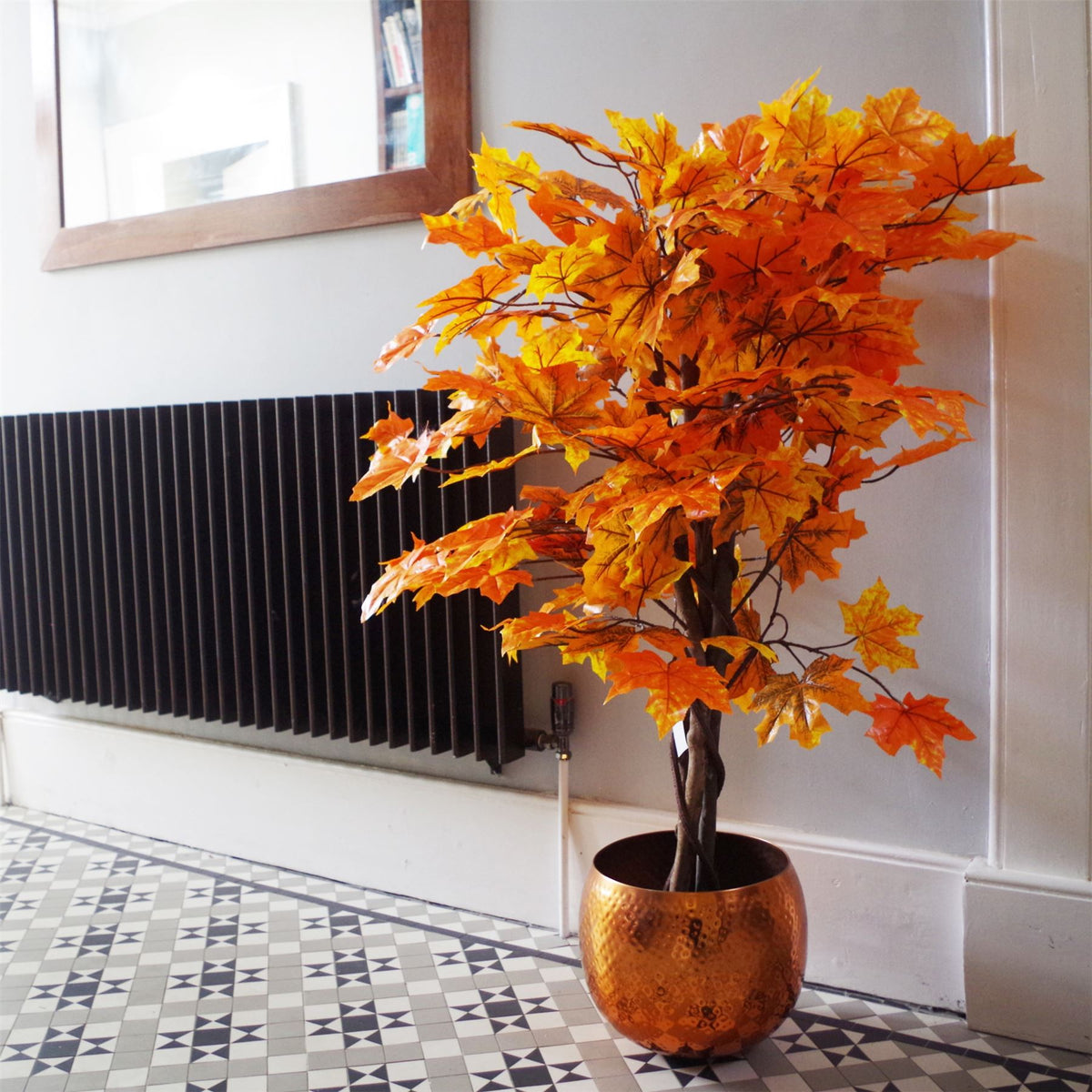 Leaf 125cm Orange Maple Acer Extra Large Artificial Tree with Realistic Foliage – Potted Home & Office Decor