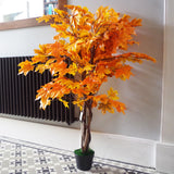 Leaf 125cm Orange Maple Acer Extra Large Artificial Tree with Realistic Foliage – Potted Home & Office Decor