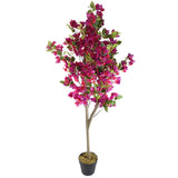 Leaf Design Artificial Pink Bougainvillea Tree, 150cm – Realistic Wired Stems, Conservatory & Hallway Decor