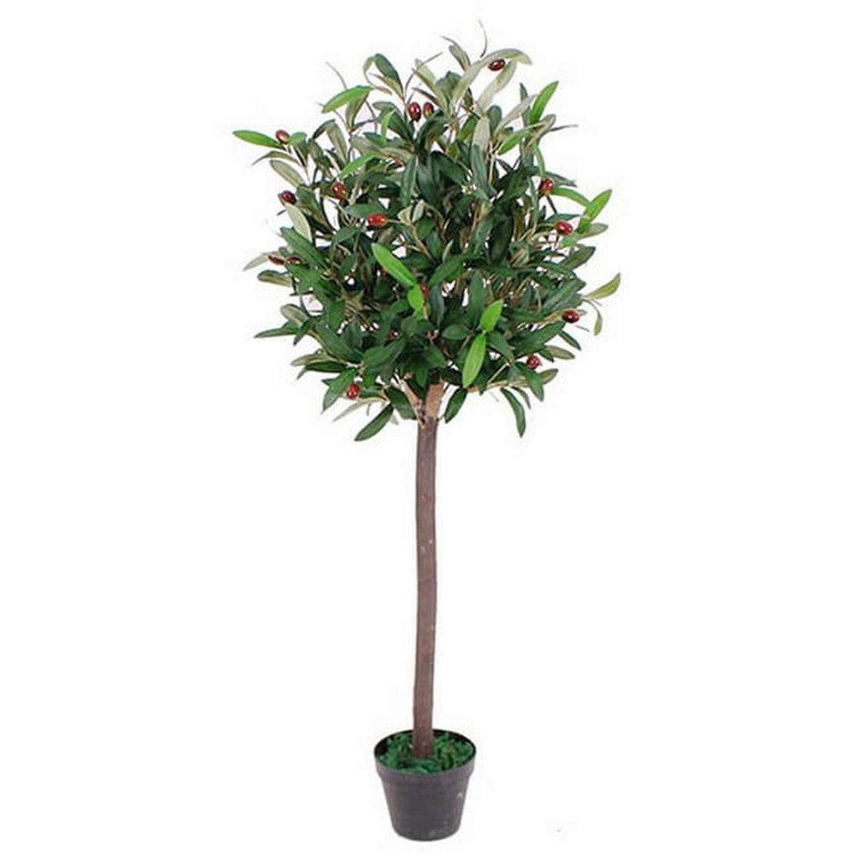 Leaf Design UK Realistic Artificial Olive Tree, 90cm – Faux Olives and Accurate Foliage, Black Pot