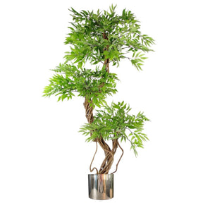 140cm artificial ficus with silver planter