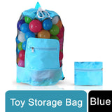 Doodle Foldable Toy Storage Bag and Play Mat with Drawstring – Kids Toy Organiser, Blue