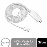 Aquarius Full HD HDMI Adapter Cable for 8-Pin Phones & Pads – 1080p Mirroring to TV or Projector, Silver
