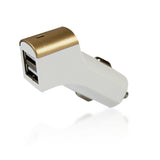 FX Factory Powabud Twin USB Car Charger, 2.1A with Overload Protection – Dual Port In-Car Charging, Gold