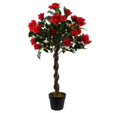 Leaf Artificial Red Rose Tree with Twisted Vine Trunk – 90cm (3ft)