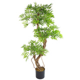 Leaf Design UK Artificial Japanese Fruticosa Ficus Tree, 140cm – Realistic Evergreen Plant with Wired Stems