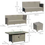 Outsunny Rattan Sofa Set cushion detail