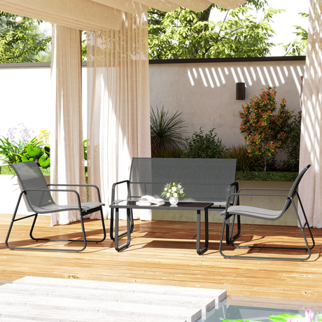 Outsunny Patio Sofa Set texteline fabric close-up