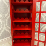 MSL Telephone Box Wine Cabinet, 171cm Tall with 28 Bottle Capacity – Hand Finished UK Phone Box Design