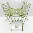 Green 3-piece metal garden bistro set
