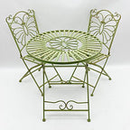 Green 3-piece metal garden bistro set
