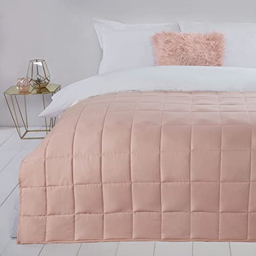 Sleepdown Microfibre Gravity Weighted Throw Blanket – Soft Weighted Blanket for Bed or Sofa, Blush