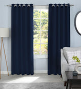 Navy ultra soft blackout eyelet curtains