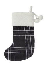 Check fleece Christmas stocking